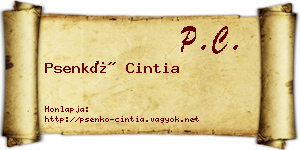 Psenkó Cintia névjegykártya