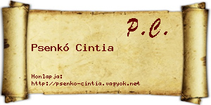 Psenkó Cintia névjegykártya